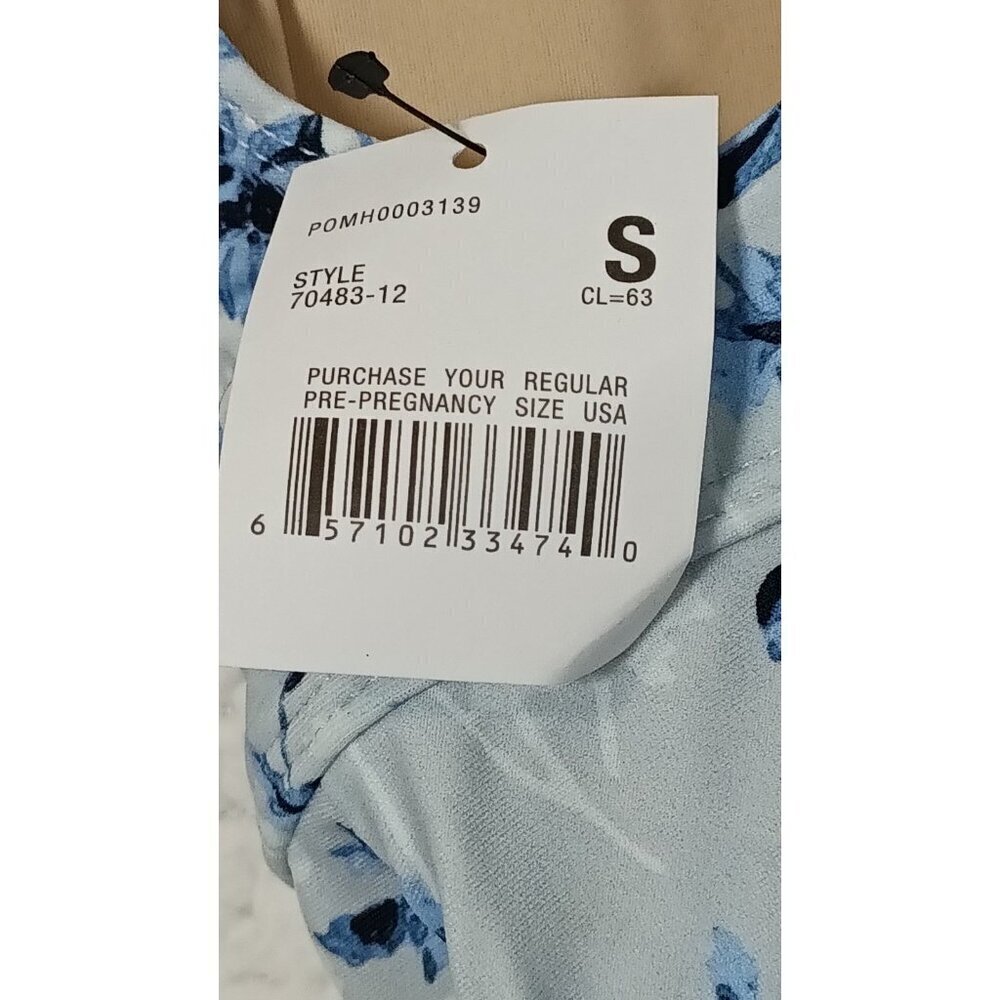 A PEA IN THE POD Maternity One Piece Swimsuit Small Blue Floral NEW Ruffle Beach - Picture 10 of 13